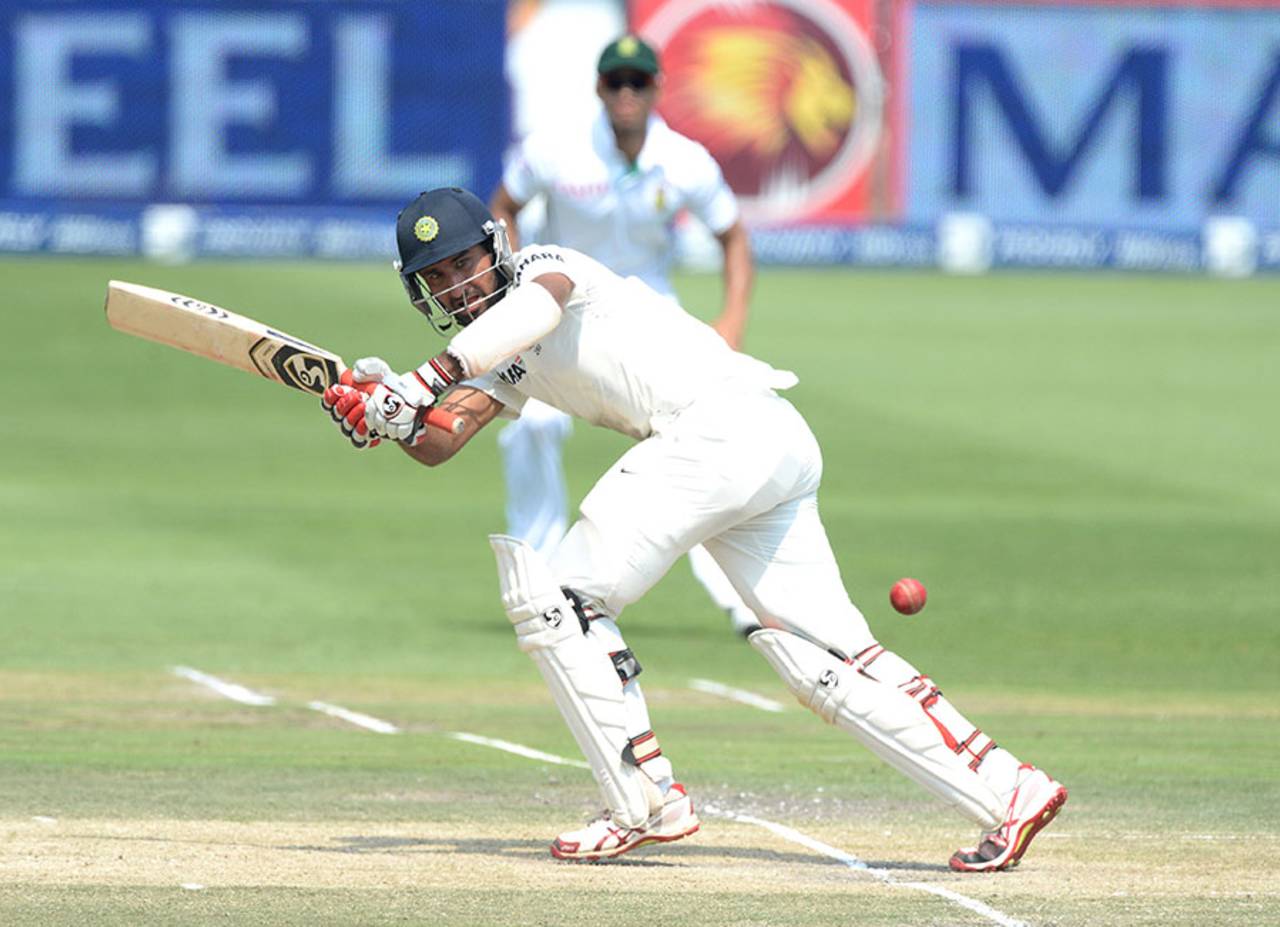 Cheteshwar Pujara flicks to the leg side, South Africa v India, 1st Test, Johannesburg, 3rd day, December 20, 2013