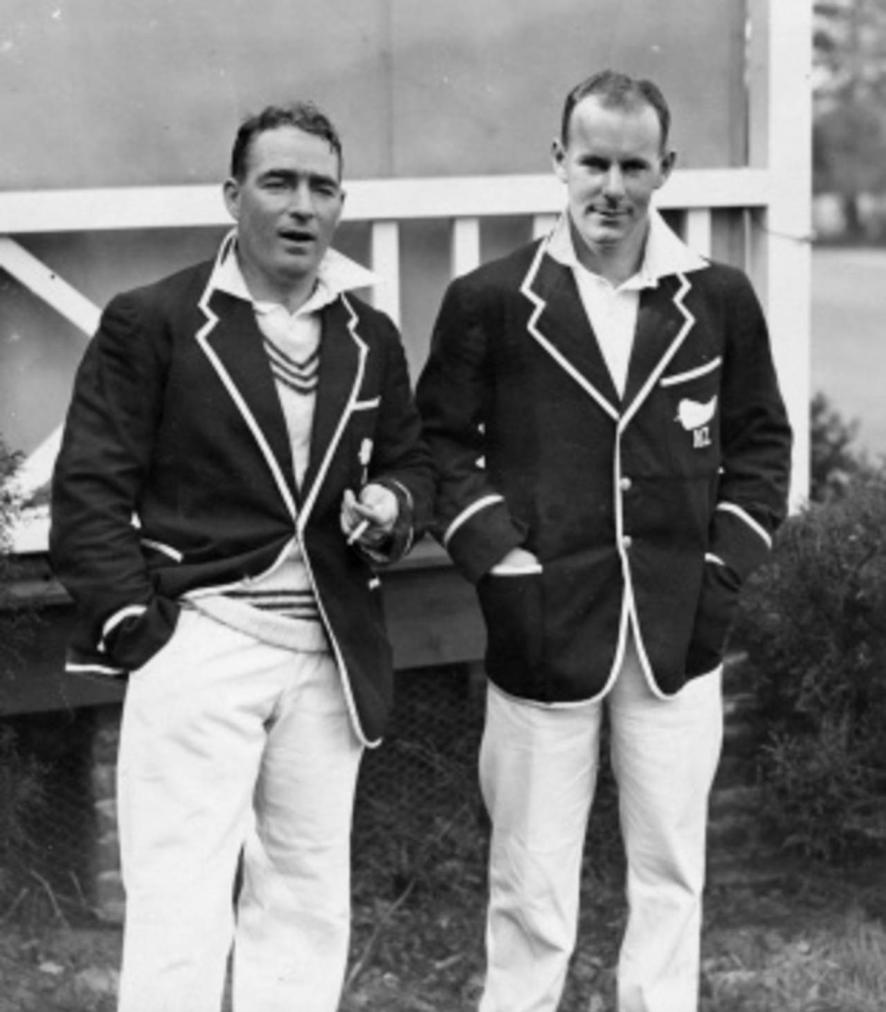 Stewie Dempster (left) with team-mate GL Weir on New Zealand's 1931 tour of England&nbsp;&nbsp;&bull;&nbsp;&nbsp;Getty Images