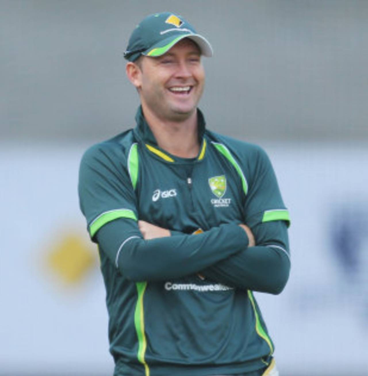 Michael Clarke has a laugh during a training session, Melbourne, December 25, 2013