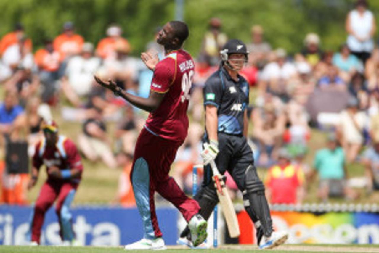 Three catches were dropped off Jason Holder's bowling, New Zealand v West Indies, 4th ODI, Nelson, January 4, 2014