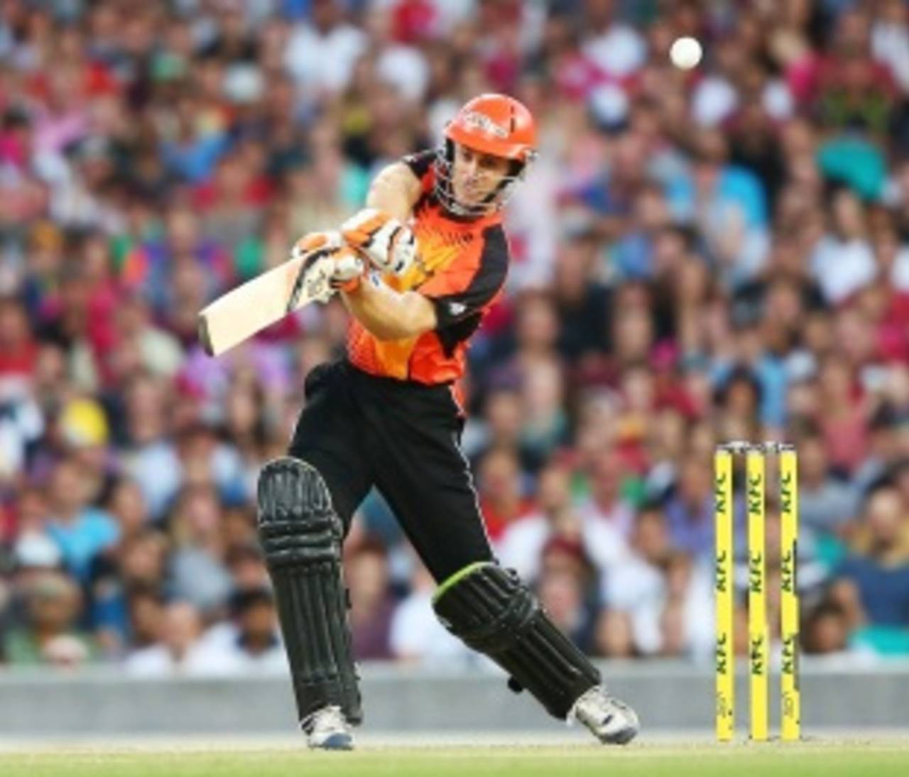 Simon Katich chips one on the off side, Sydney Sixers v Perth Scorchers, Big Bash League, Sydney, January 10, 2014
