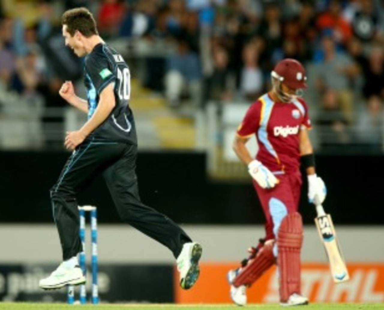 Adam Milne had Lendl Simmons caught behind, New Zealand v West Indies, 1st T20, Auckland, January 11, 2014