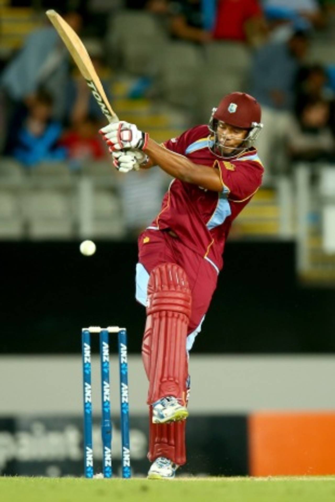 Kieran Powell targets the leg side, New Zealand v West Indies, 1st T20, Auckland, January 11, 2014