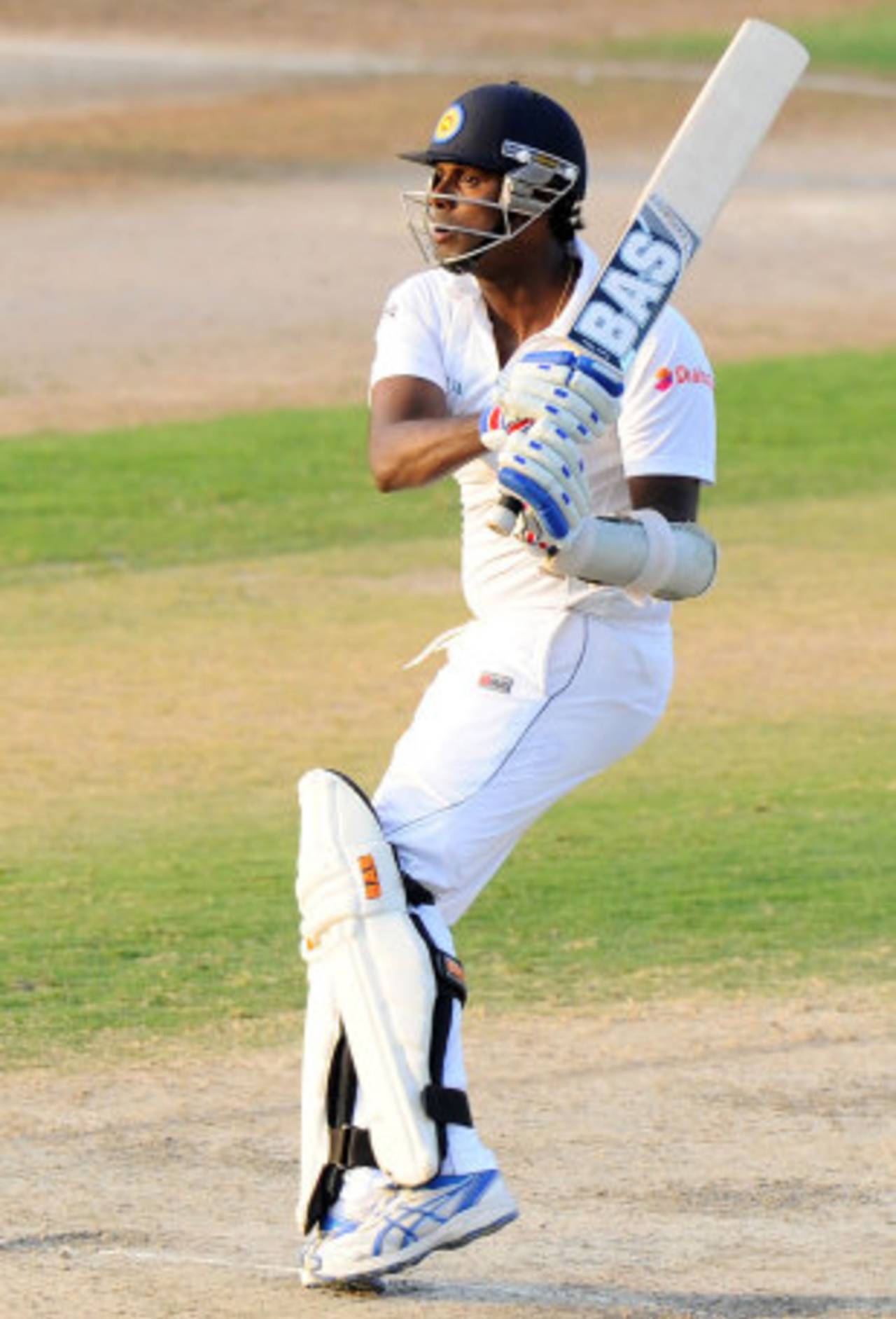 Angelo Mathews flicks one away, Pakistan v Sri Lanka, 3rd Test, Sharjah, 1st day, January 16, 2014