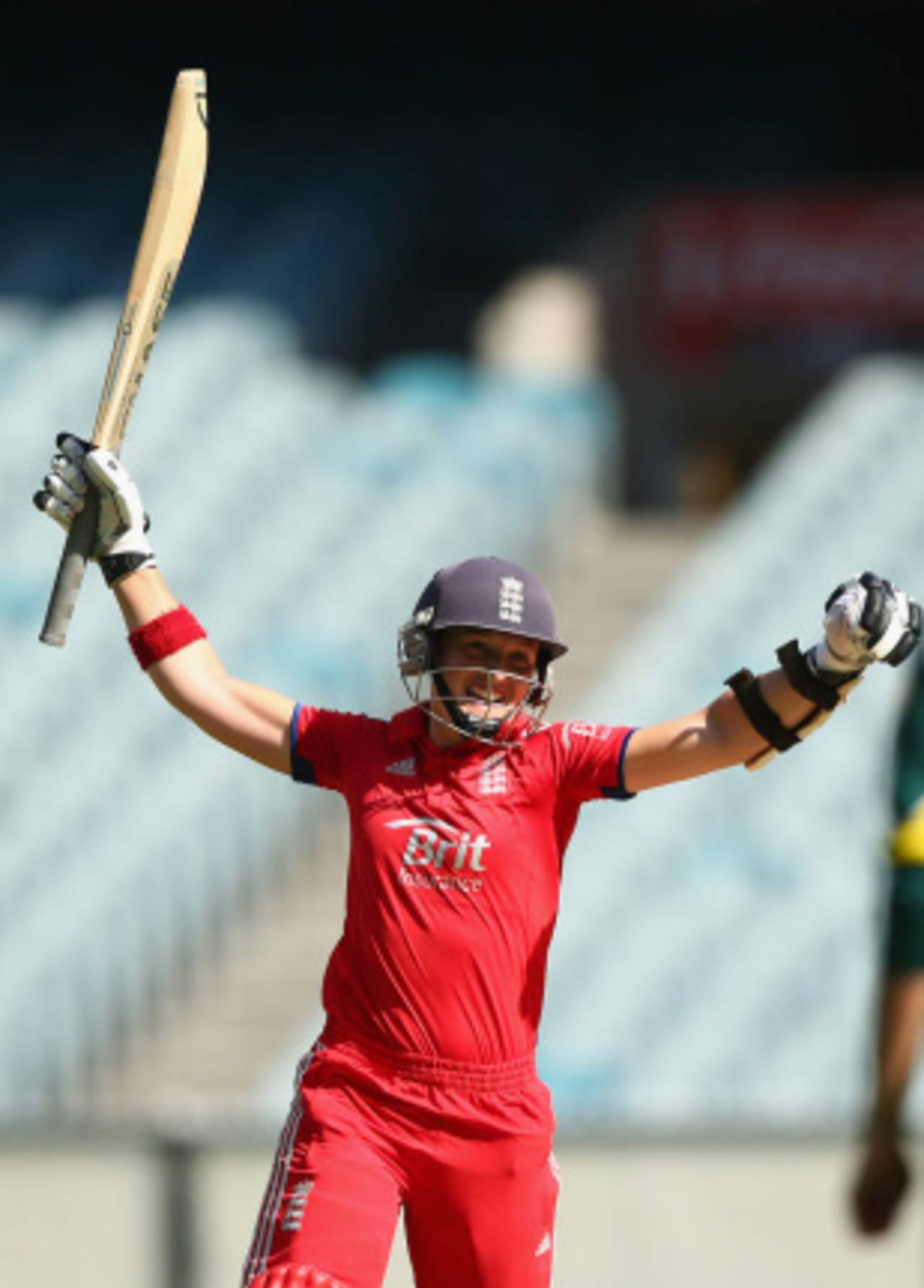 Arran Brindle celebrates her winning runs during the one-day international at the MCG last month&nbsp;&nbsp;&bull;&nbsp;&nbsp;Getty Images