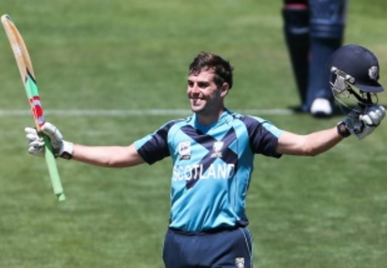 Calum MacLeod scored 175 off 141 balls, Canada v Scotland, ICC Cricket World Cup Qualifier, Haley Oval, Christchurch, January 23, 2014