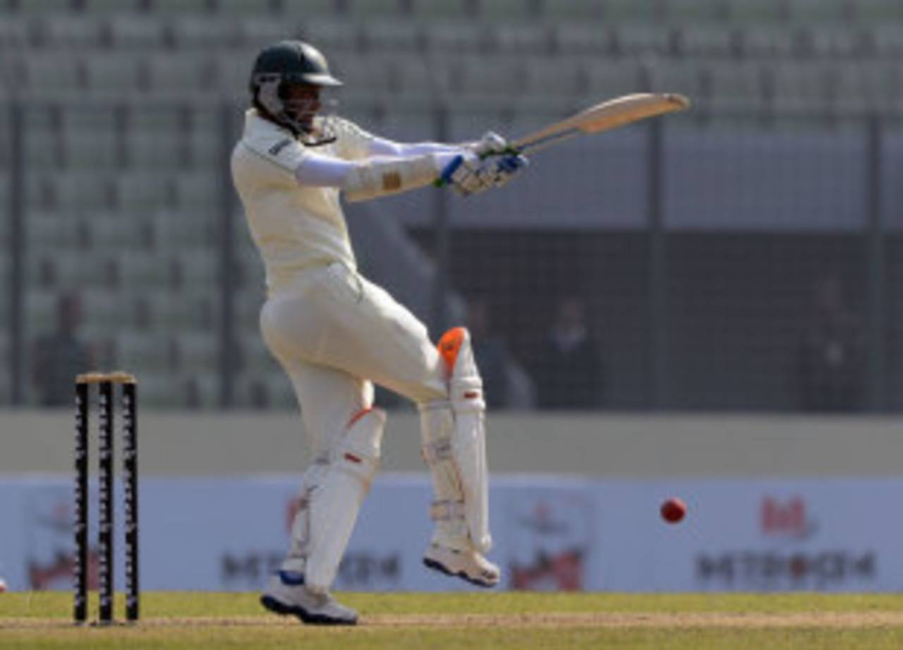 Shakib Al Hasan plays a pull, Bangladesh v Sri Lanka, 1st Test, Mirpur, 1st day, January 27, 2014