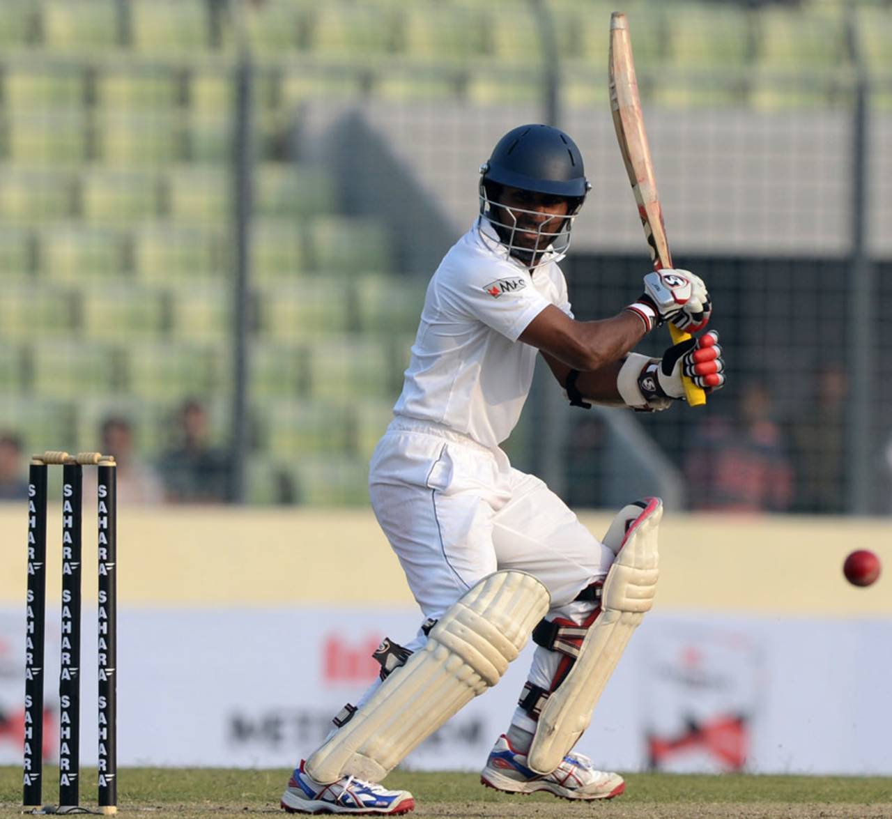 Kaushal Silva works one away to the off side, Bangladesh v Sri Lanka, 1st Test, Mirpur, 1st day, January 27, 2014