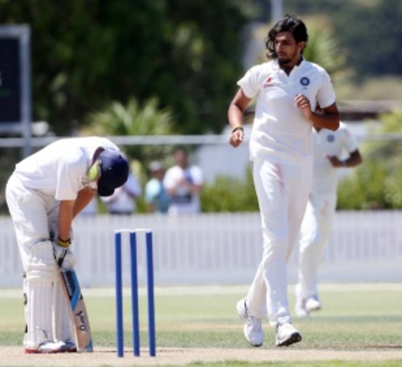 Ishant Sharma dismissed Robert O'Donnell, New Zealand XI v Indians, Whangarei, 1st day, February 2, 2014