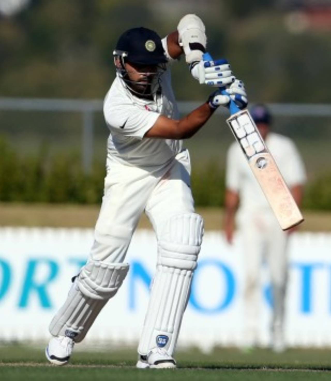 M Vijay drives, New Zealand XI v Indians, Whangarei, 1st day, February 2, 2014