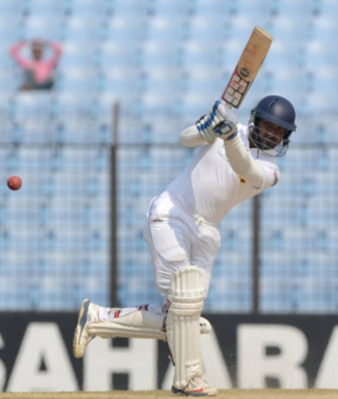 Kumar Sangakkara powers the ball down the ground, Bangladesh v Sri Lanka, 2nd Test, Chittagong, 2nd day, February 5, 2014