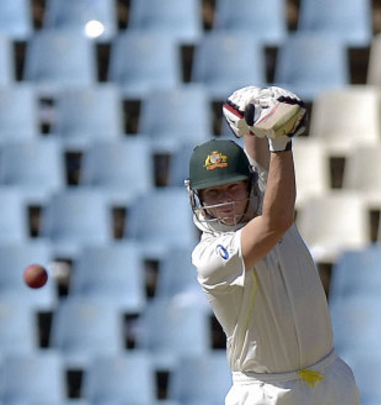 Steven Smith drives down the ground, South Africa v Australia, 1st Test, Centurion, 1st day, February 12, 2014