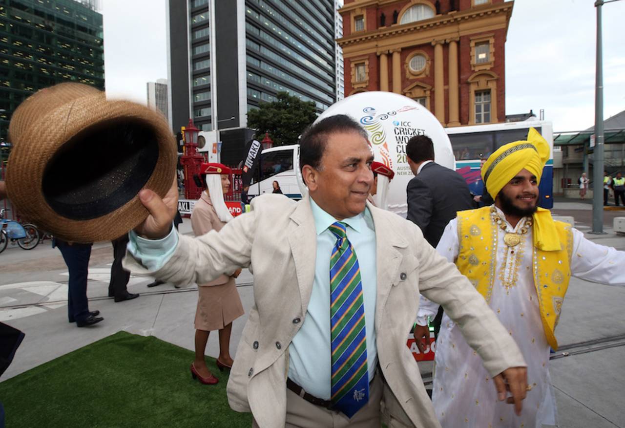 Sunil Gavaskar breaks into a dance at the 'One year to ICC World Cup' event, Queenstown, February 13, 2014
