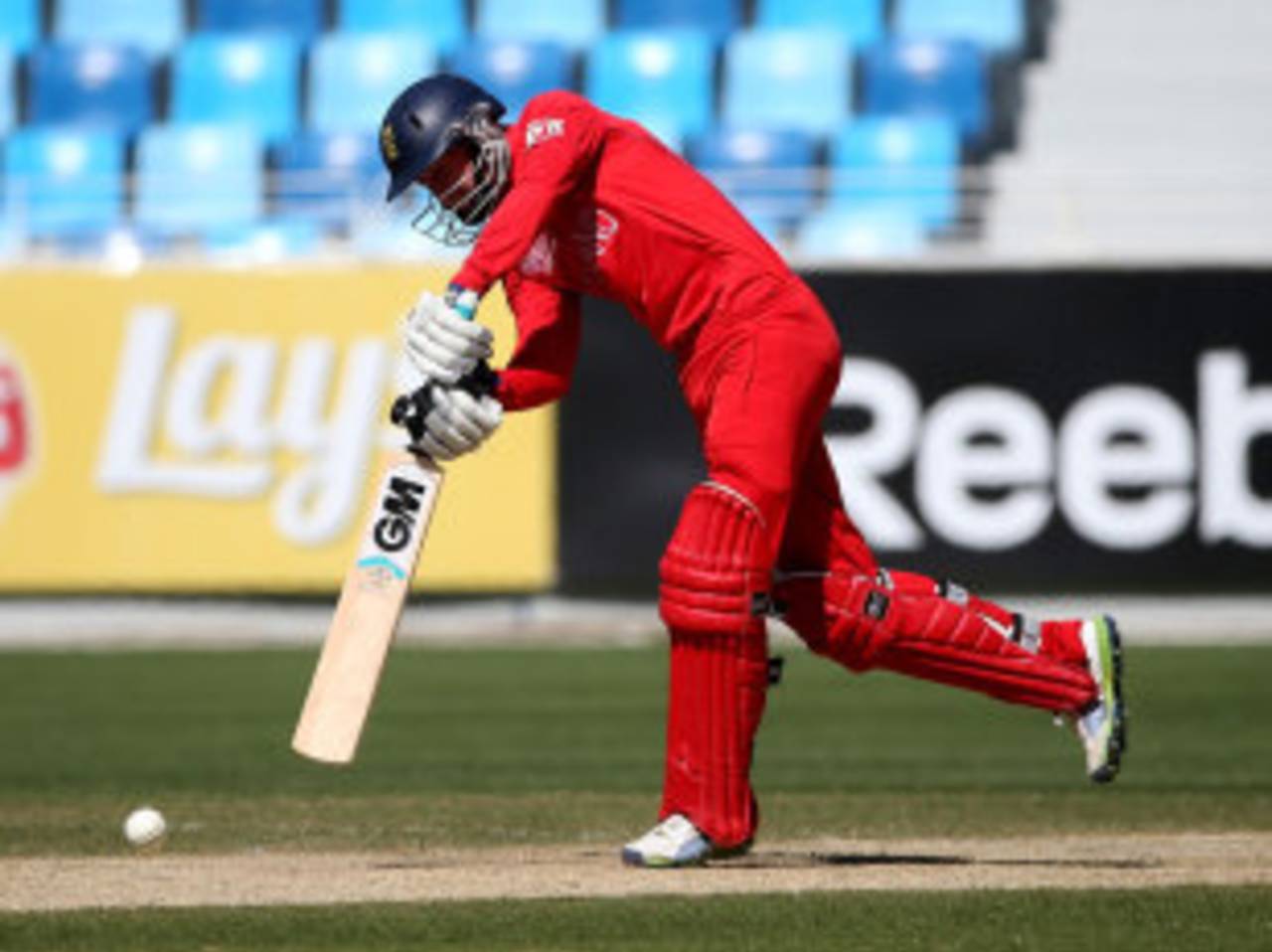 Jonathan Tattersall comes down the ground, England Under-19s v Sri Lanka Under-19s, ICC Under-19 World Cup, Dubai, February 16, 2014