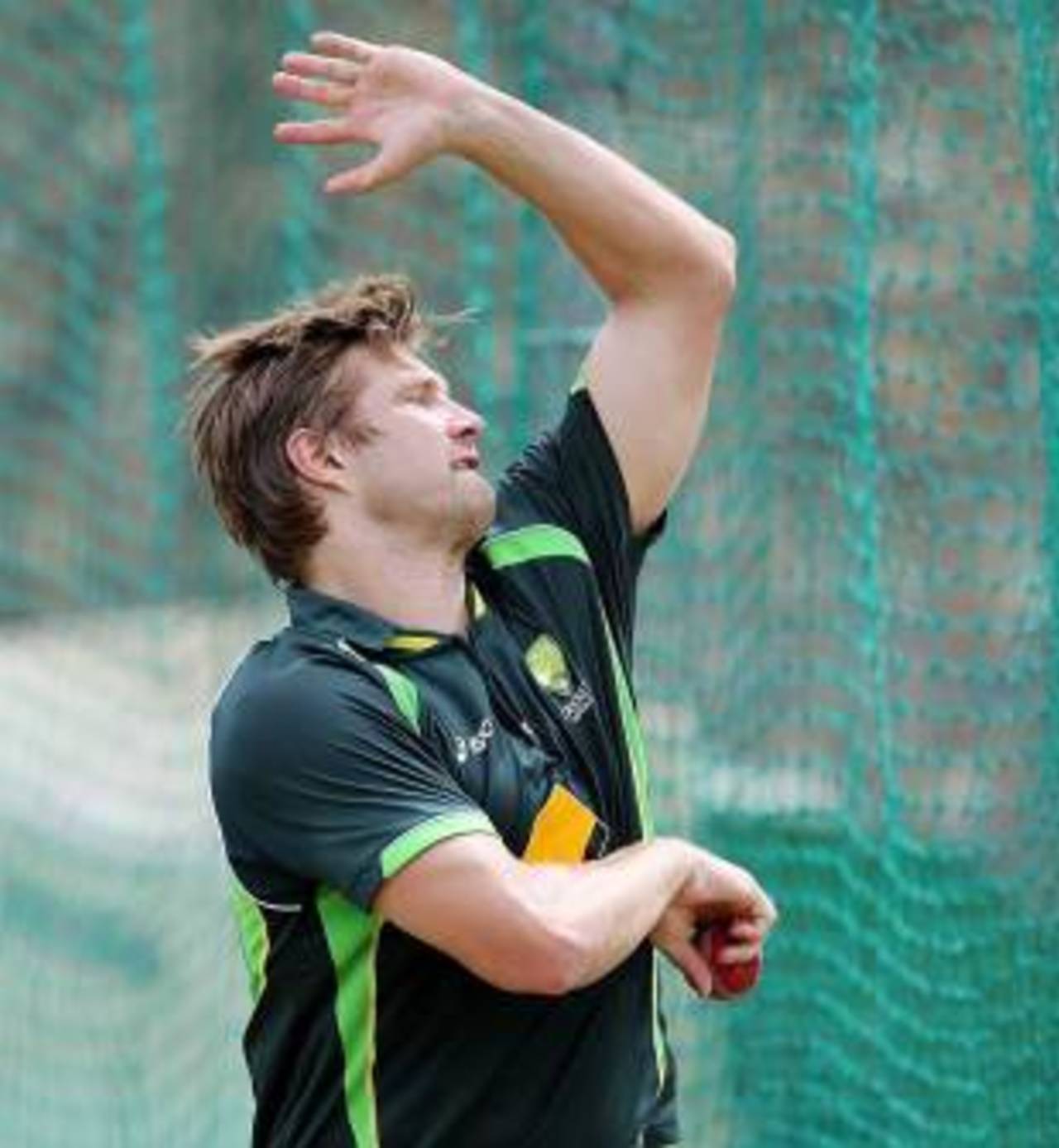 Shane Watson has a trundle but will not play the second Test, Port Elizabeth, February 19, 2014