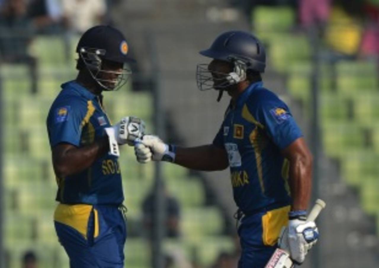 Angelo Mathews and Kumar Sangakkara had shared a brisk 83-run stand in Sri Lanka's innings&nbsp;&nbsp;&bull;&nbsp;&nbsp;AFP