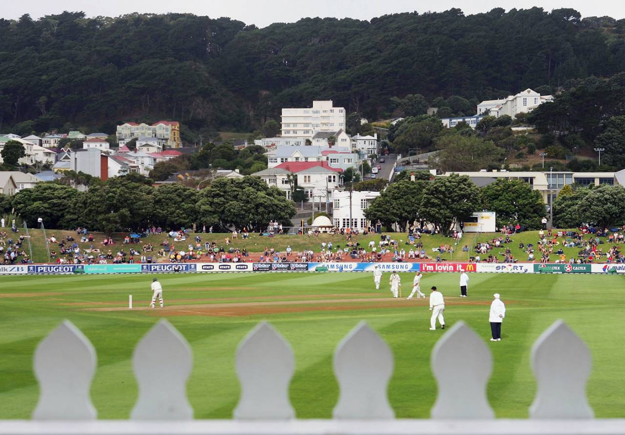 A view of the Basin Reserve, New Zealand v Australia, 2nd Test, Wellington, 2nd day, March 19, 2005
