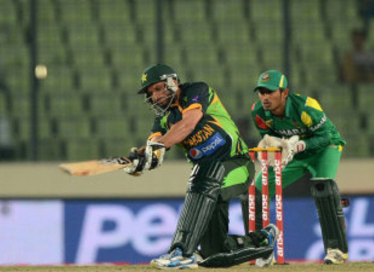 Shahid Afridi clubbed seven sixes, Bangladesh v Pakistan, Asia Cup, Mirpur, March 4, 2014
