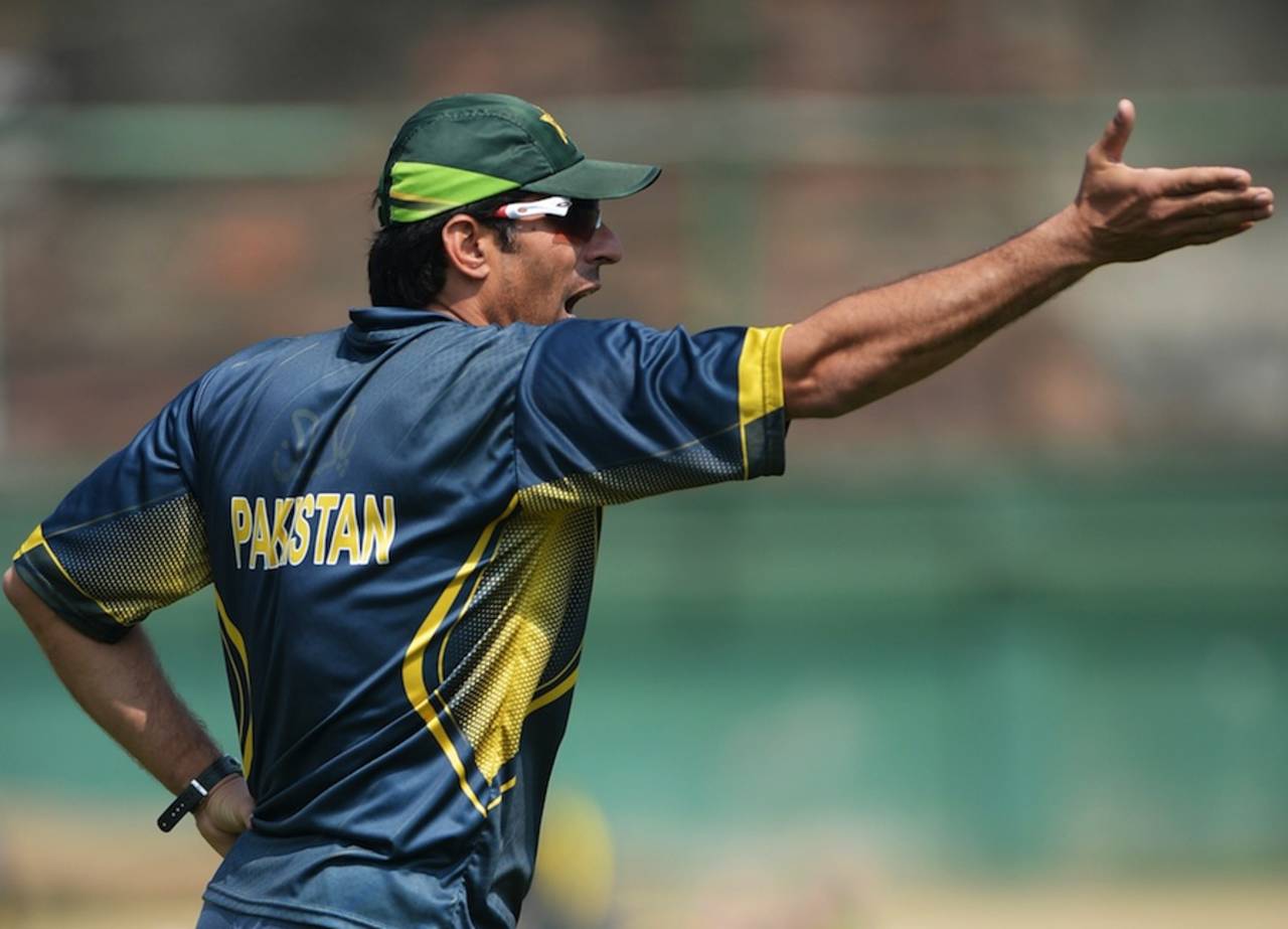 Misbah-ul-Haq during a practice session on the eve of the Asia Cup final, Mirpur, March 7, 2014
