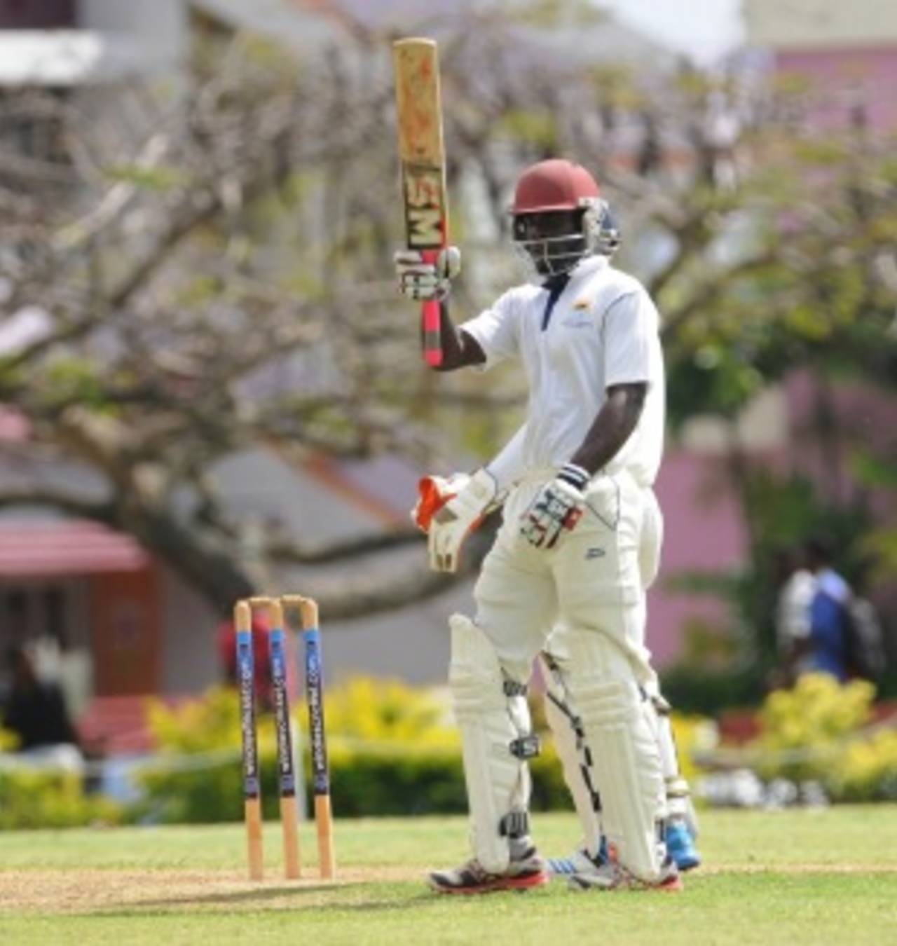 Chadwick Walton after completing his fifty, Combined Campuses and Colleges v Barbados, Regional Four Day Competition 2013-14, 1st day, Bridgetown, March 14, 2014