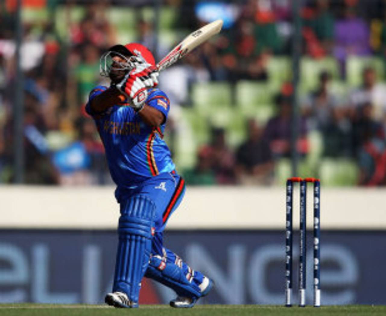 Mohammad Shahzad was out off the first ball of Afghanistan's innings, Bangladesh v Afghanistan, World T20, Qualifying Group A, March 16, 2014