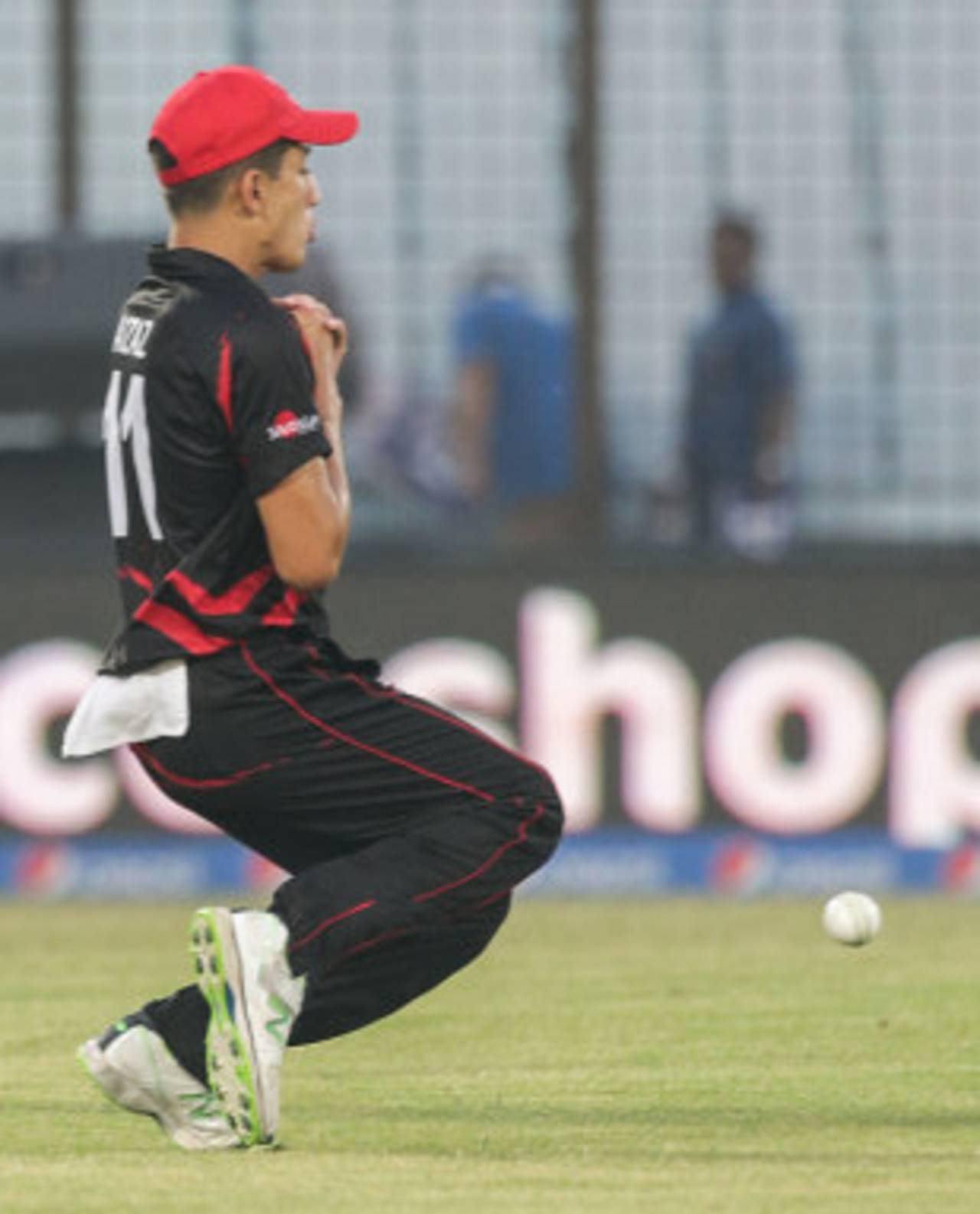 Aizaz Khan drops a sitter, Afghanistan v Hong Kong, World T20, Group A, Chittagong, March 18, 2014