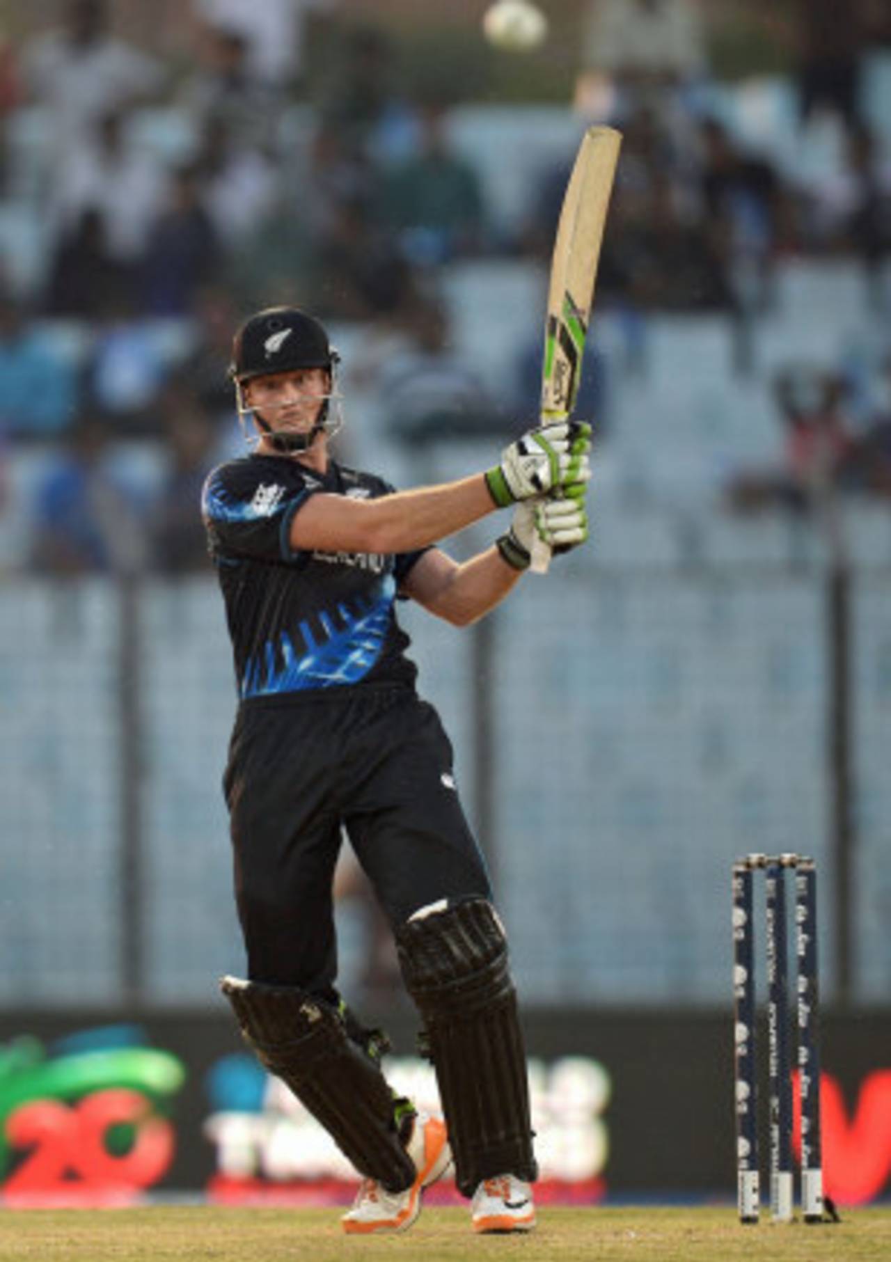 Martin Guptill lofts the ball through the leg side, New Zealand v South Africa, World T20, Group 1, Chittagong, March 24, 2014