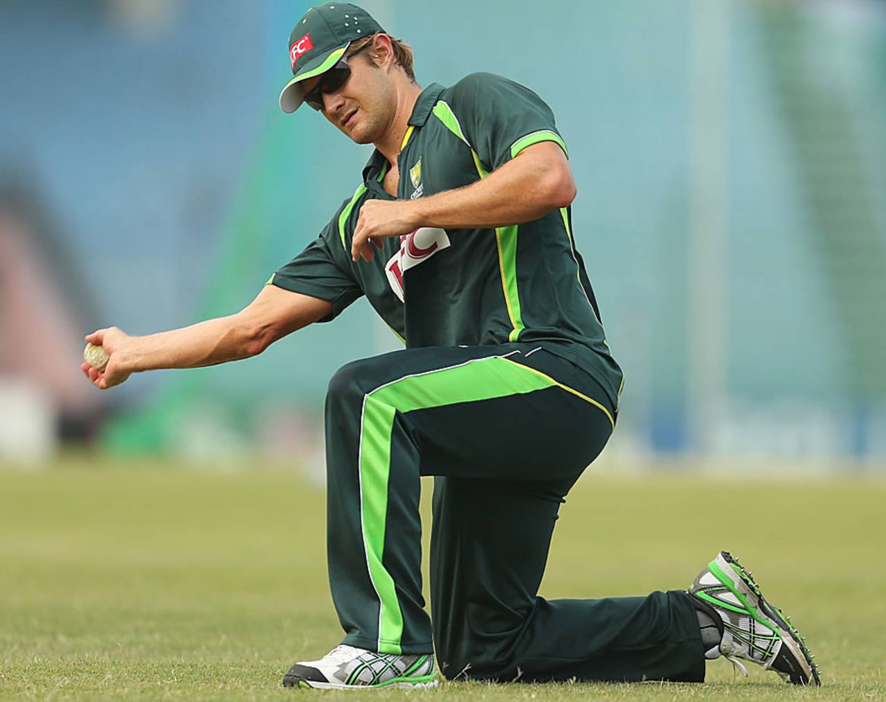 Shane Watson takes part in a fielding session, Fatullah, March 26, 2014