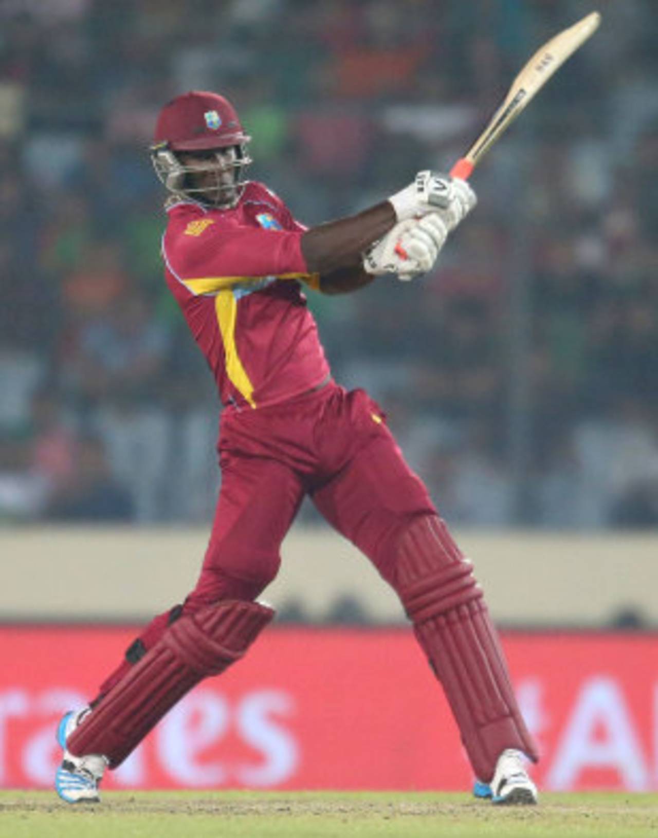 Darren Sammy finished the innings with an electric 42 off 20 balls, Pakistan v West Indies, World T20, Group 2, Mirpur, April 1, 2014
