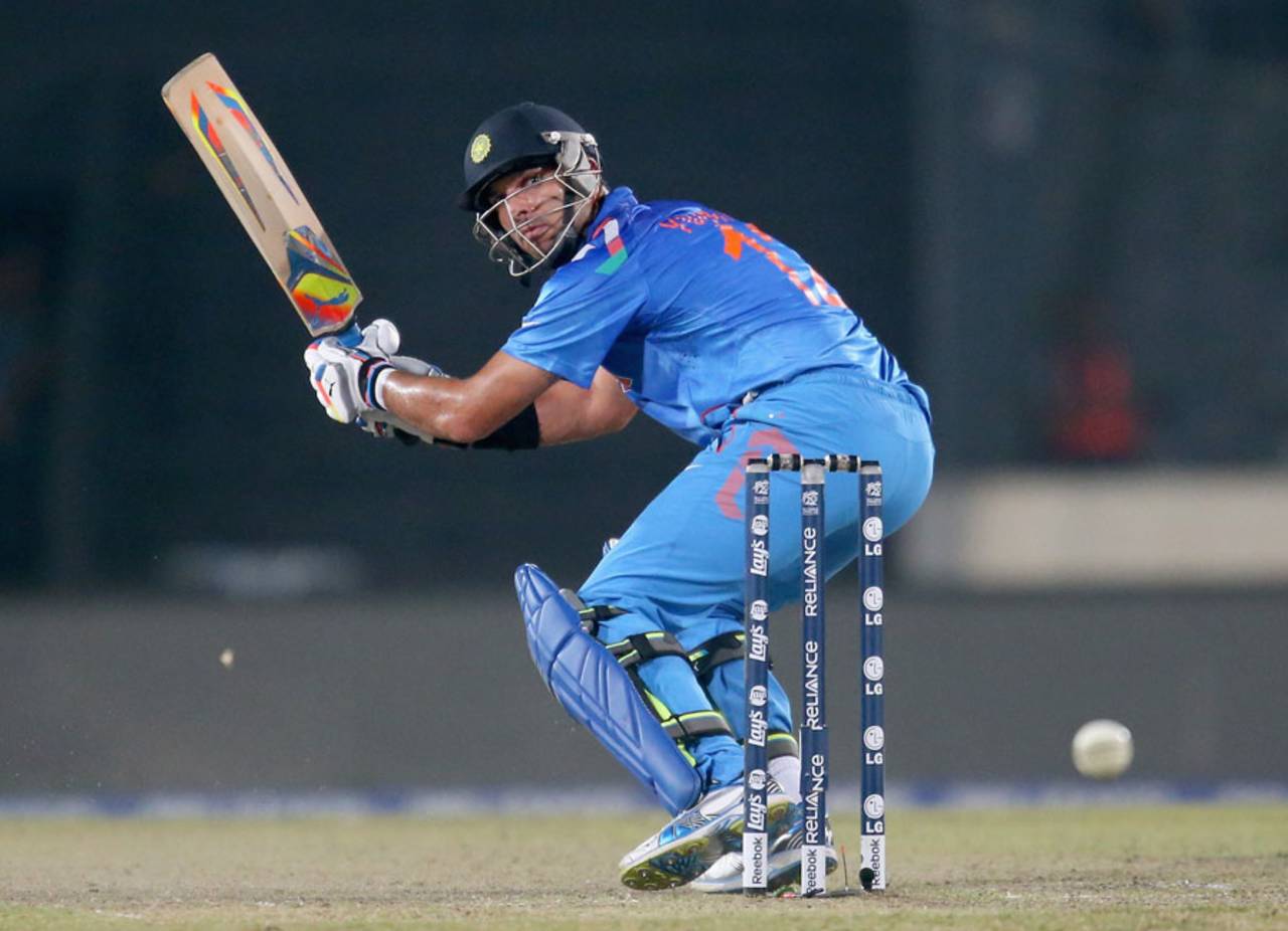 Yuvraj Singh struggled to find his touch, India v Sri Lanka, final, World T20, Mirpur, April 6, 2014