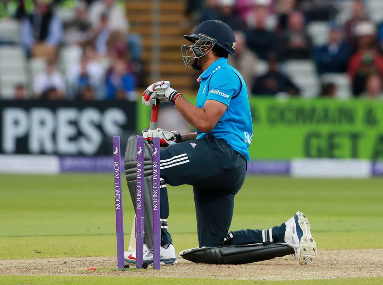 Ravi Bopara suffered an embarrassing dismissal bowled between his legs, England v Sri Lanka, 5th ODI, Edgbaston, June 3, 2014