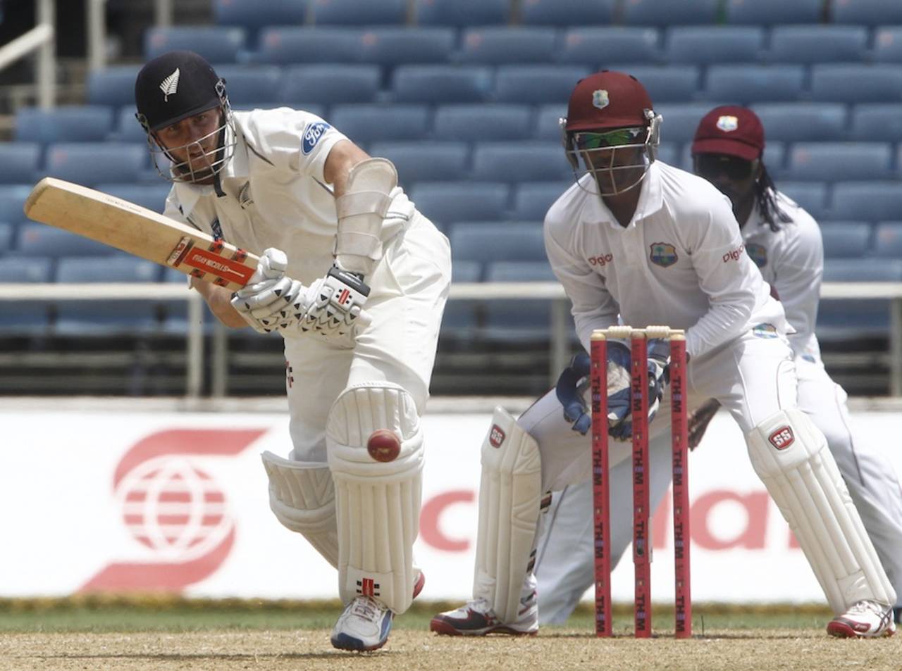 Kane Williamson plays on the leg side, West Indies v New Zealand, 1st Test, Kingston, 1st day, June 8, 2014
