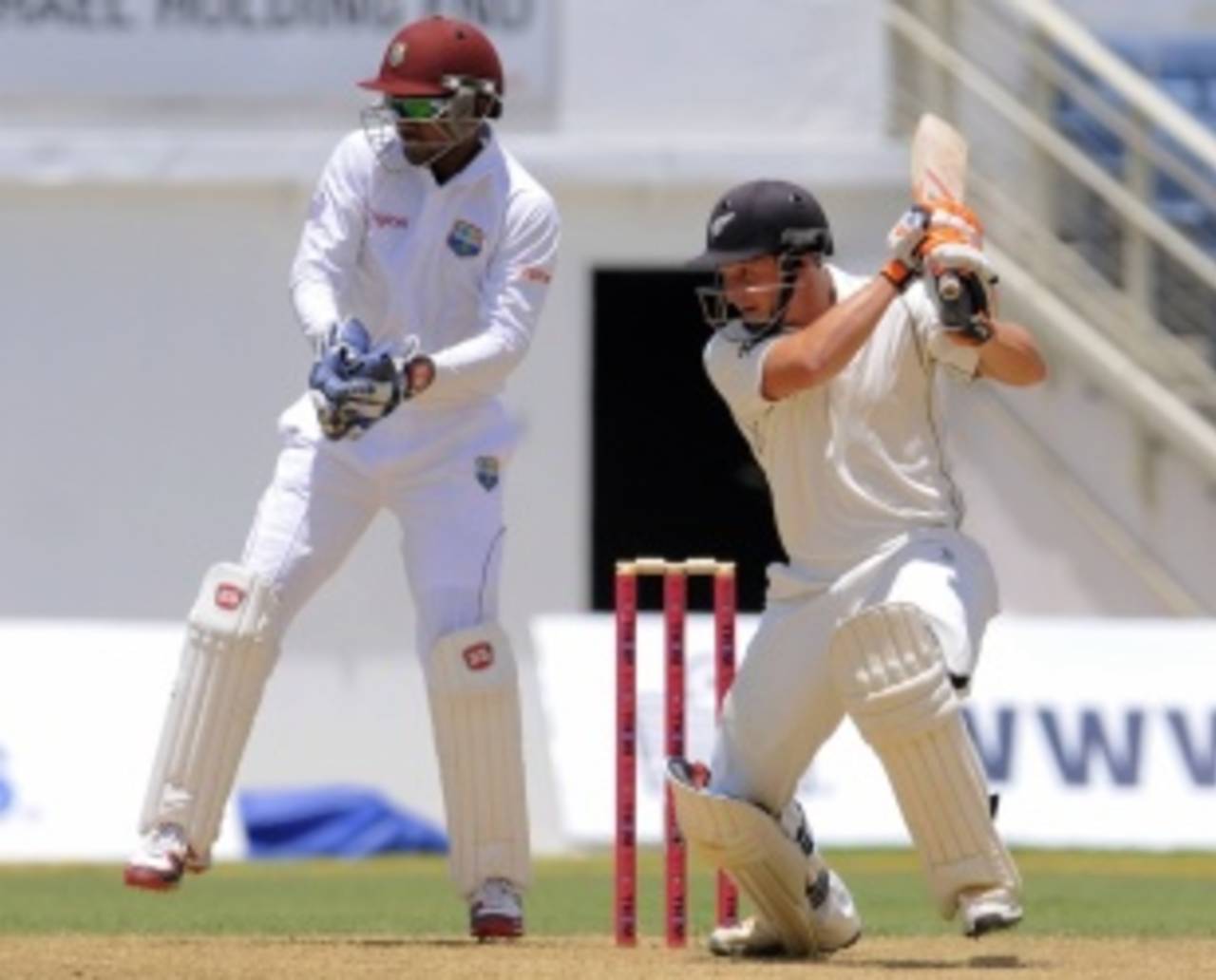 BJ Watling cuts during his half-century, West Indies v New Zealand, 1st Test, Kingston, 2nd day, June 9, 2014