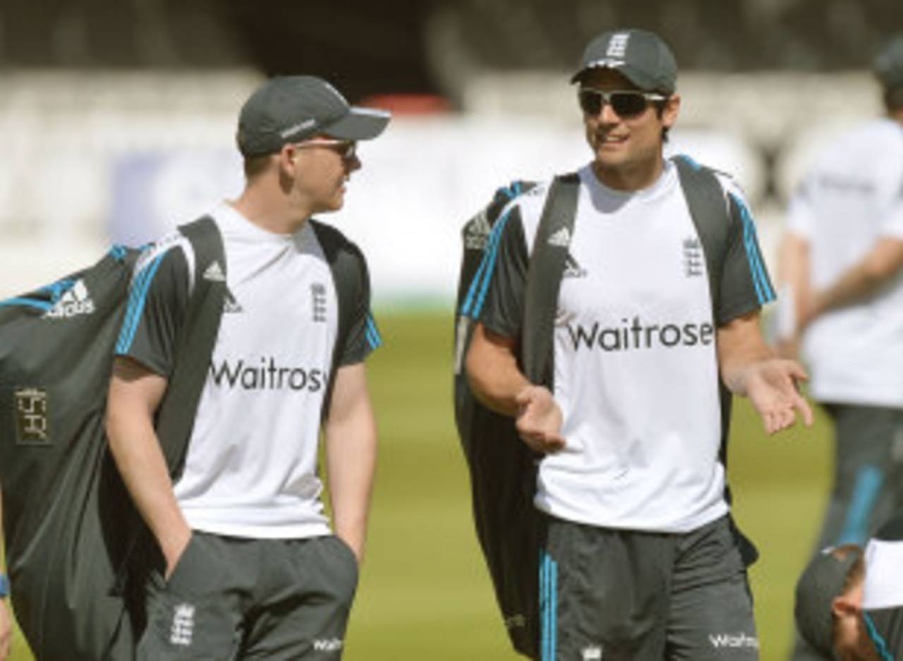 Alastair Cook with his new opening partner Sam Robson, Lord's, June 11, 2014