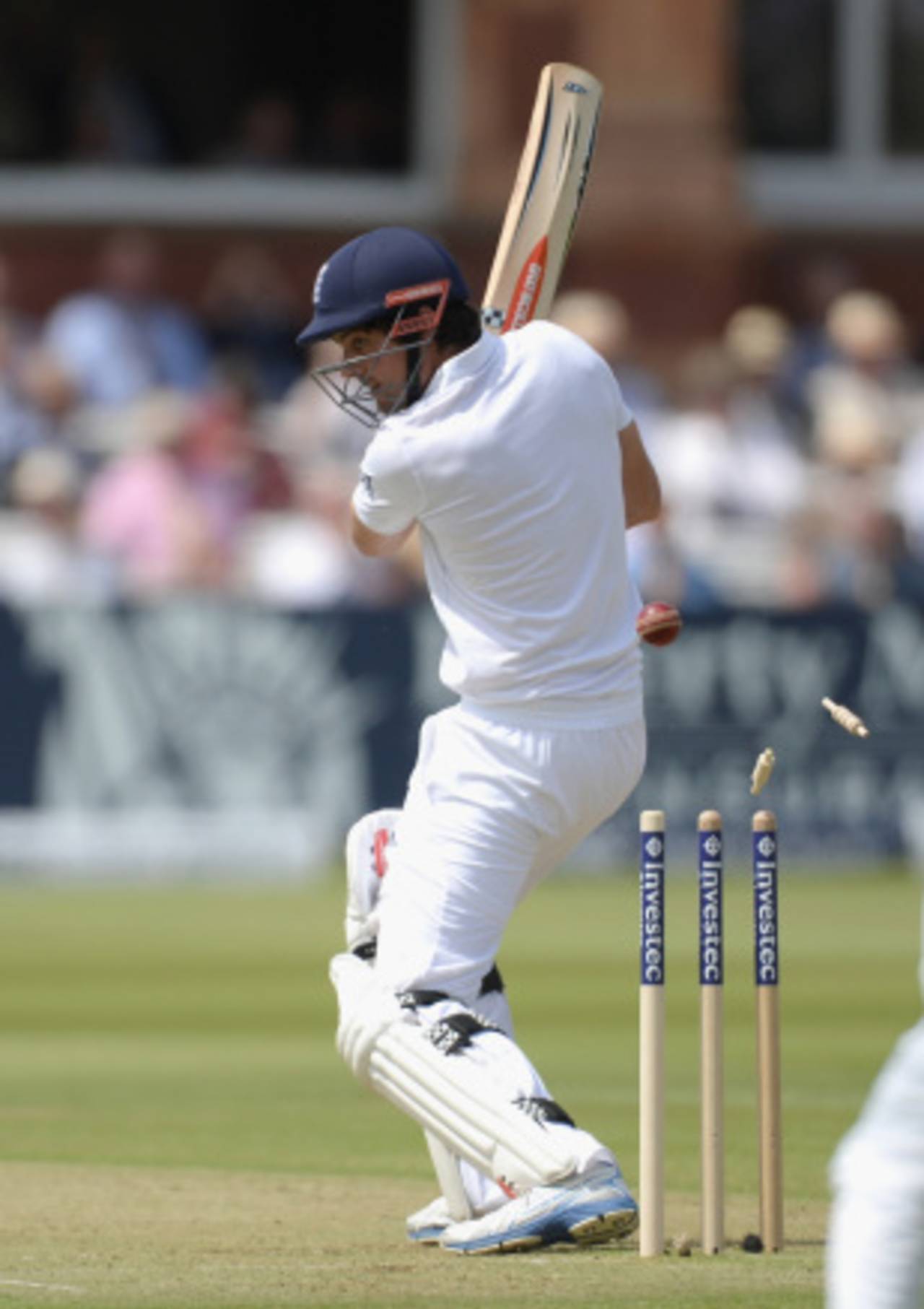 Alastair Cook chopped on against Nuwan Kulasekara, England v Sri Lanka, 1st Investec Test, Lord's, 1st day, June 12, 2014
