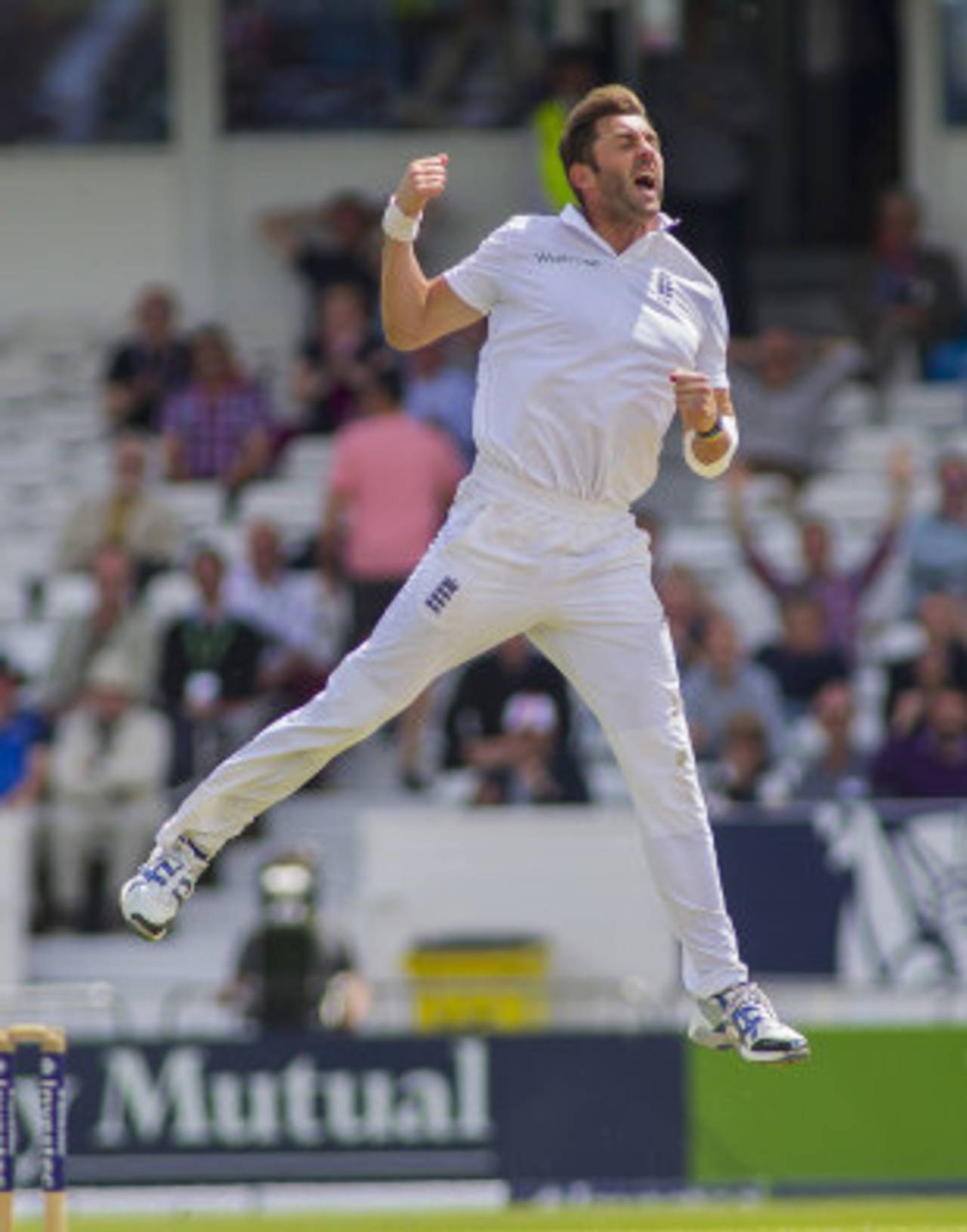 Liam Plunkett's celebrations were in full force, England v Sri Lanka, 2nd Investec Test, Headingley, 1st day, June 20, 2014
