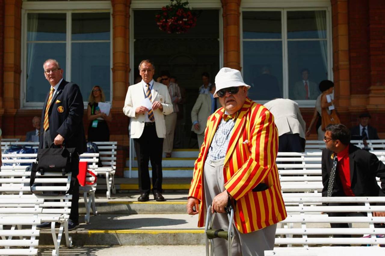 An MCC member in front of the pavilion at Lord's, July 5, 2011