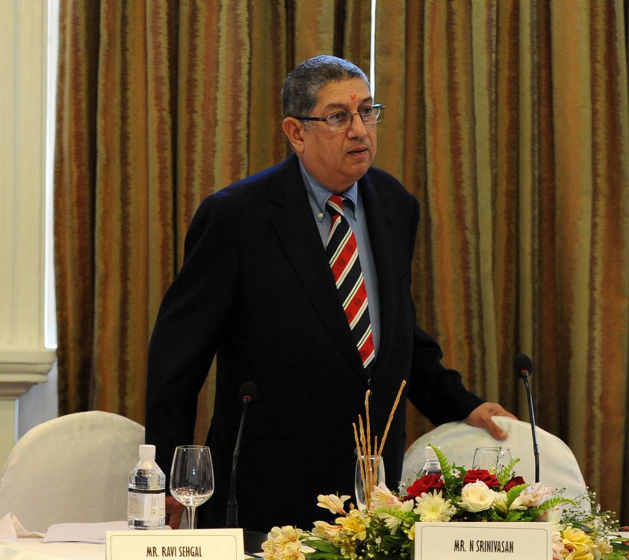 N Srinivasan at an ACC meeting, Colombo, January 4, 2014