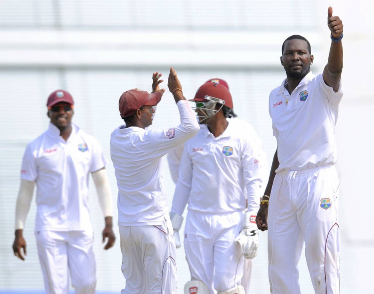 Sulieman Benn took his fourth Test five-for, West Indies v New Zealand, 3rd Test, Bridgetown, 1st day, June 26, 2014