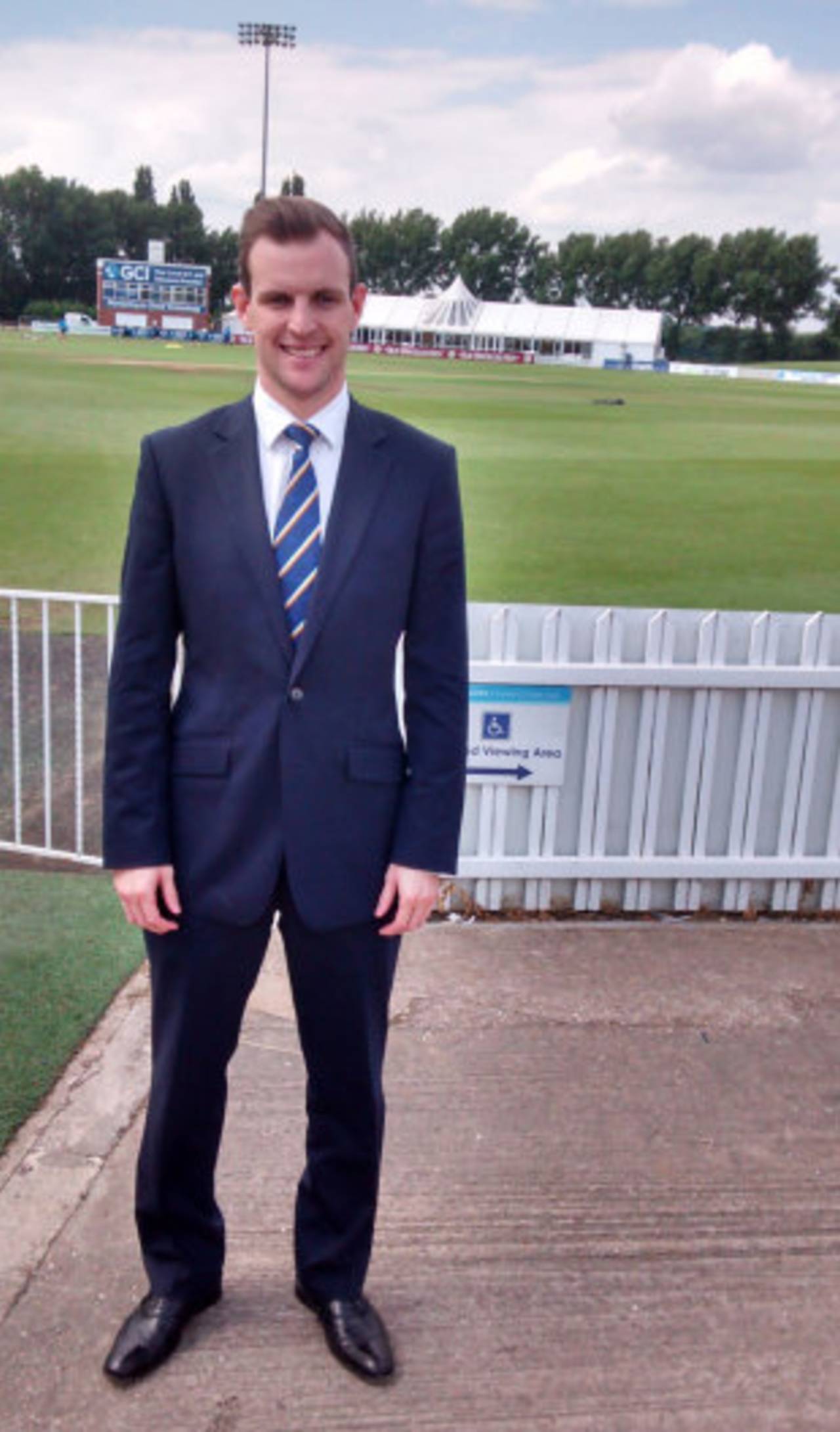 Tom Poynton is involved in promoting the India tour game, County Ground, Derby, June 30, 2014