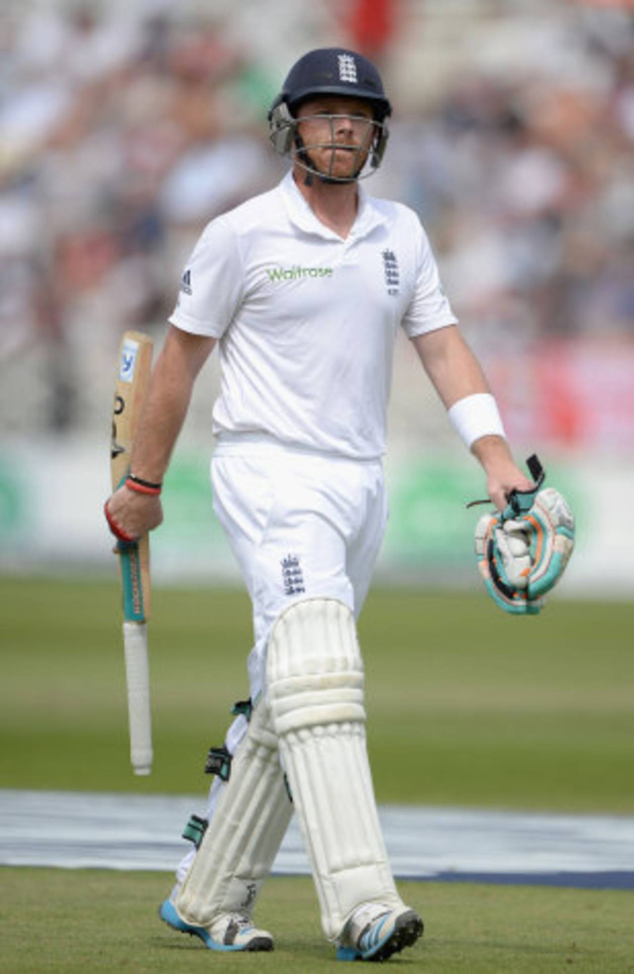 Ian Bell leaves the field after edging behind, England v India, 1st Investec Test, Trent Bridge, 3rd day, July 11, 2014