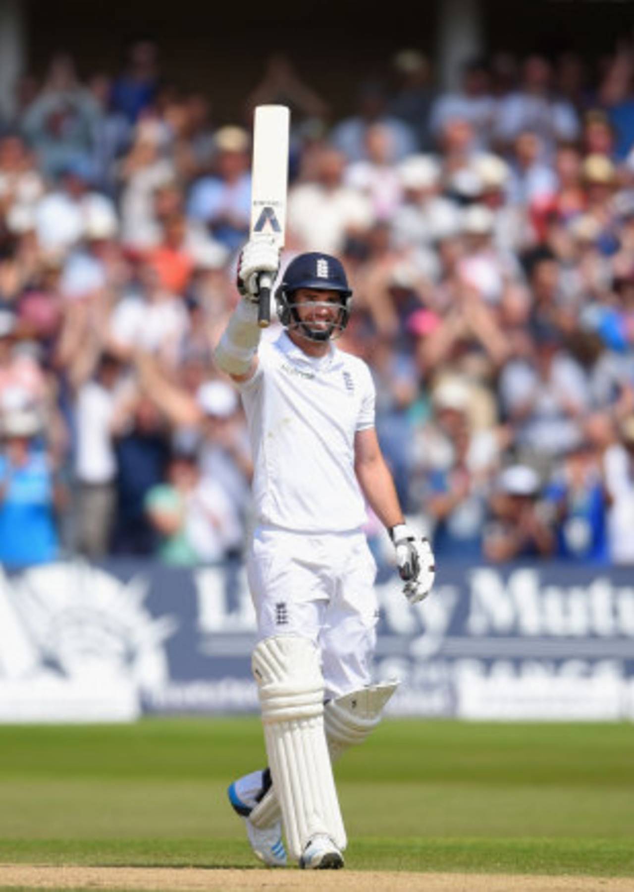 James Anderson celebrates his half-century, England v India, 1st Investec Test, Trent Bridge, 4th day, July 12, 2014