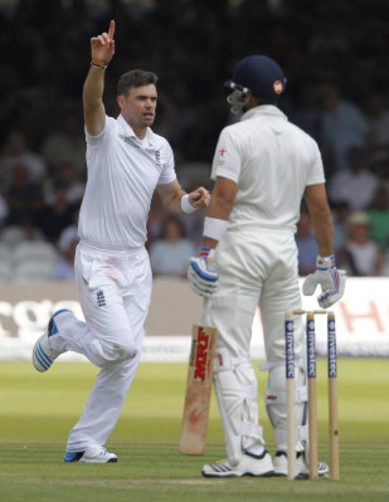 James Anderson exults after dismissing Virat Kohli, England v India, 2nd Investec Test, Lord's, 1st day, July 17, 2014
