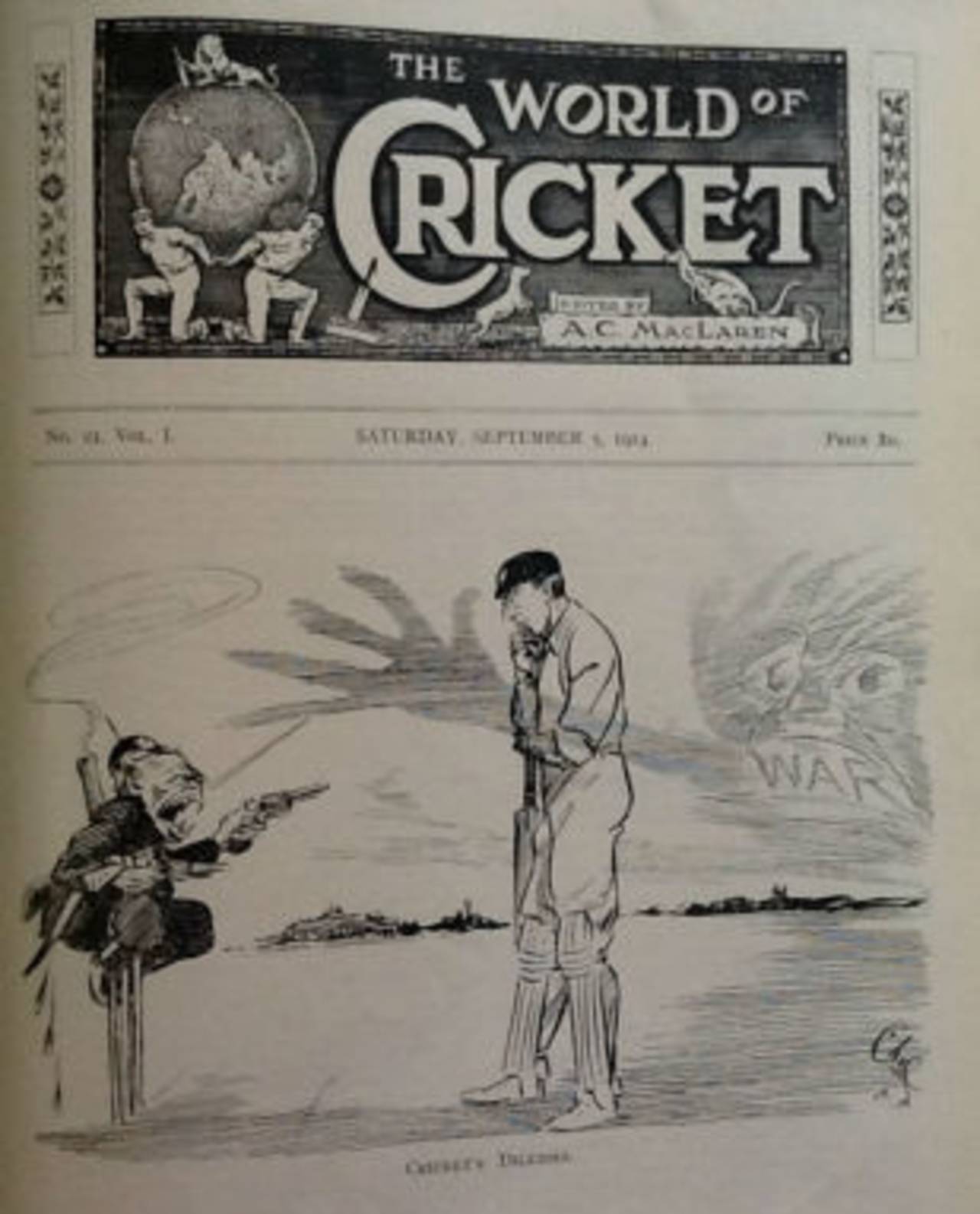 The cover of <I>Cricket</I> magazine days after the season was prematurely ended, September 5, 1914