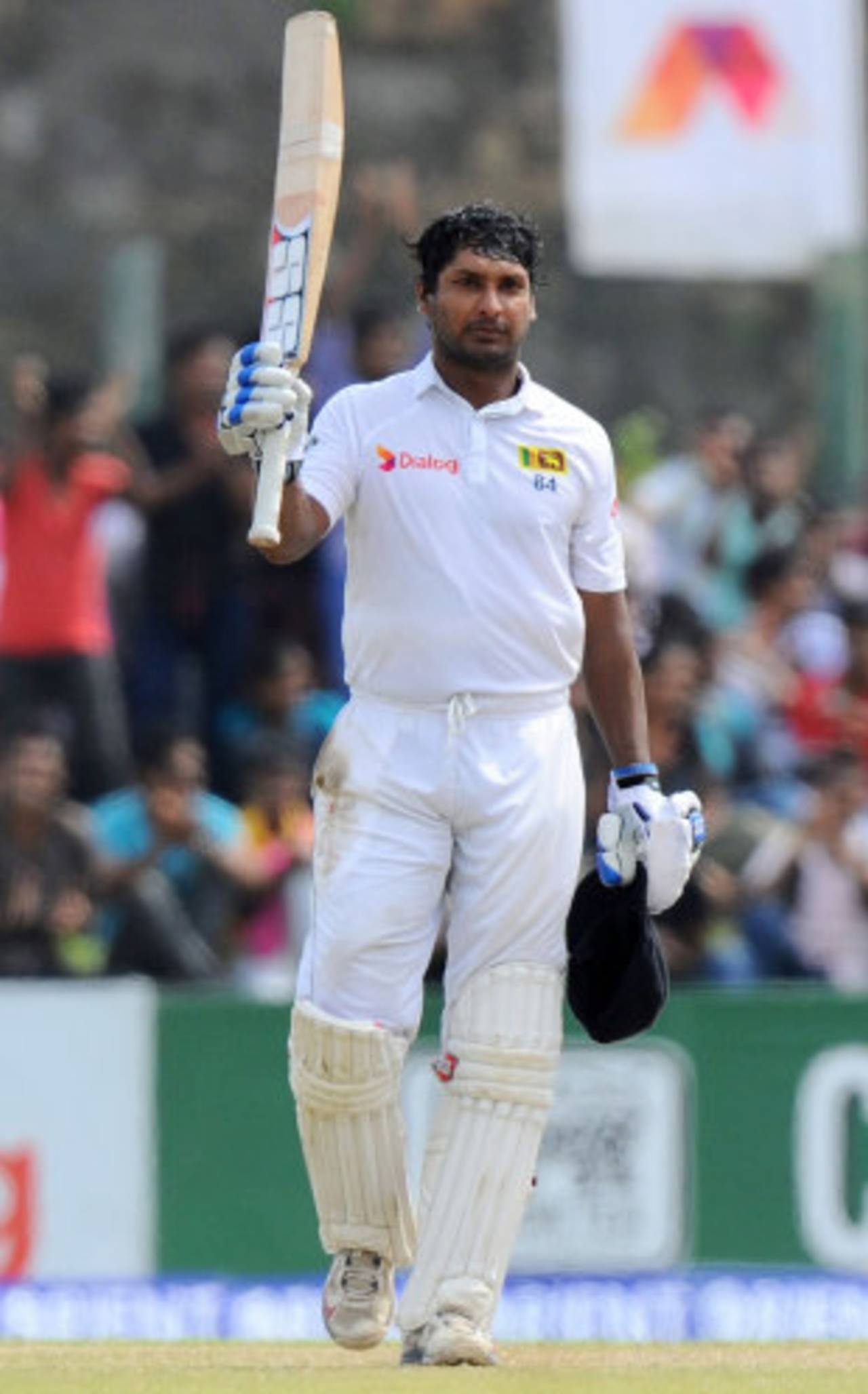 Kumar Sangakkara raised his 37th Test hundred, Sri Lanka v Pakistan, 1st Test, Galle, 3rd day, August 8, 2014