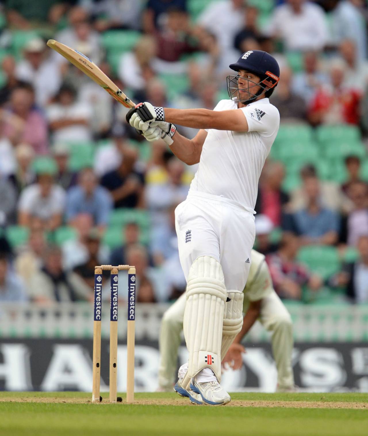 Alastair Cook had plenty of opportunities to hit on the leg side, England v India, 5th Investec Test, The Oval, 1st day, August 15, 2014