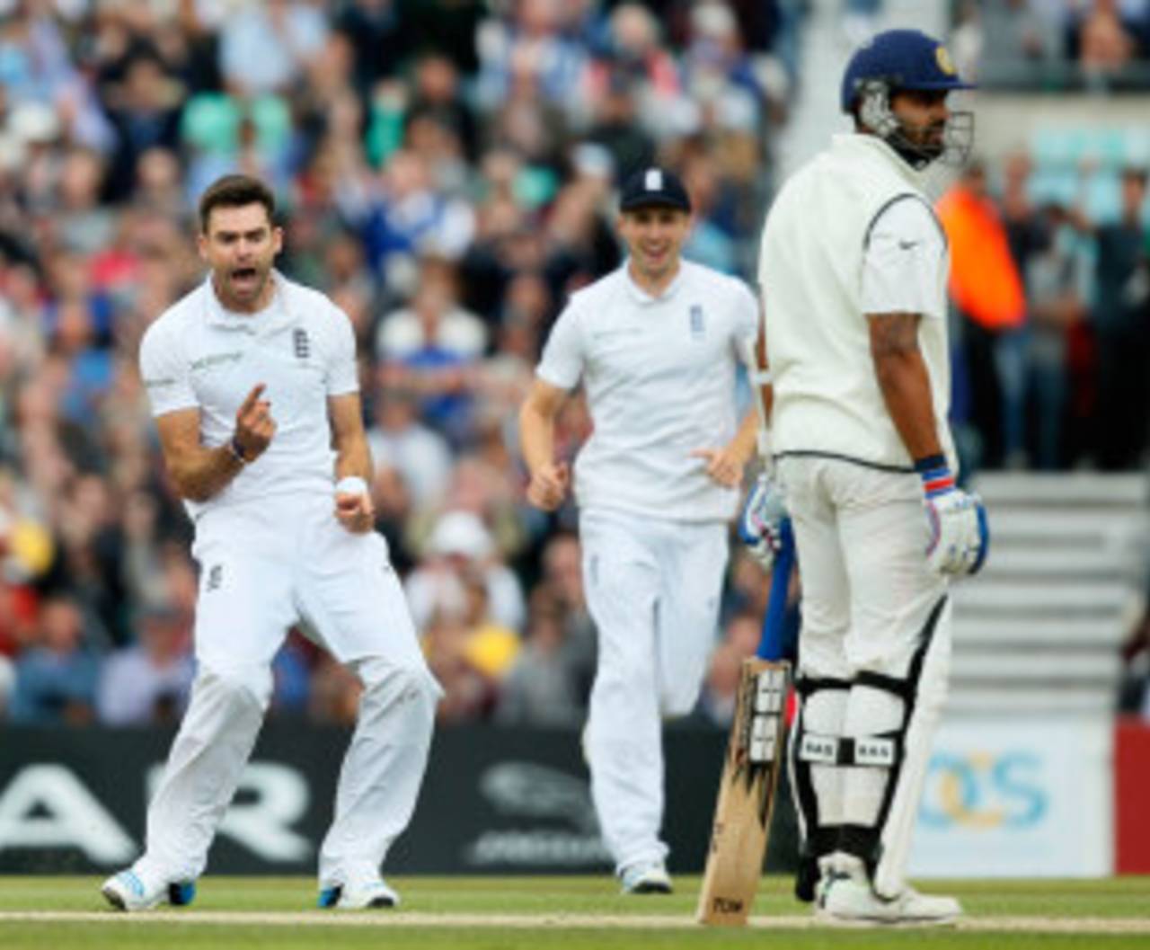 James Anderson set M Vijay up beautifully and got him lbw, England v India, 5th Investec Test, The Oval, 3rd day, August 17, 2014