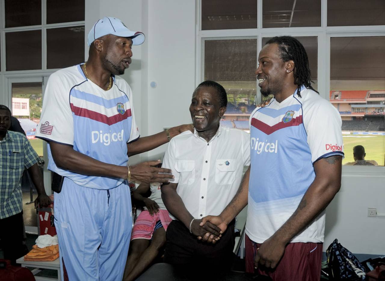 Grenada Prime Minister Dr. Keith Mitchell was present to oversee West Indies' big victory, West Indies v Bangladesh, 2nd ODI, St George's, Grenada, August 22, 2014