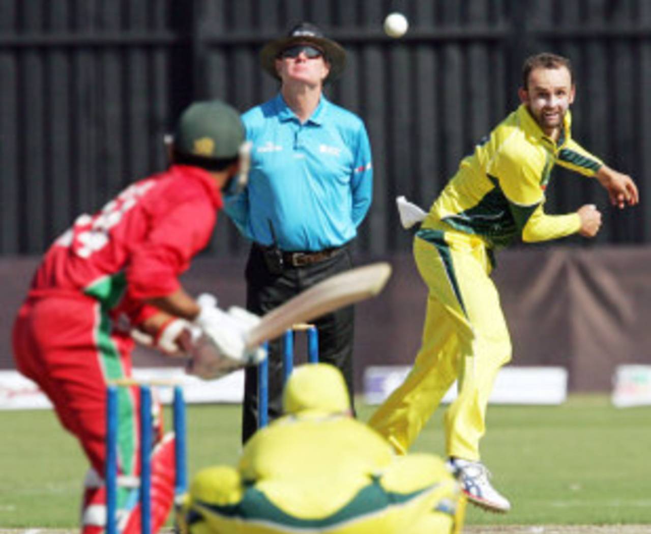 Nathan Lyon dismissed Sikandar Raza for 33, Zimbabwe v Australia, Tri-series, Harare, August 25, 2014
