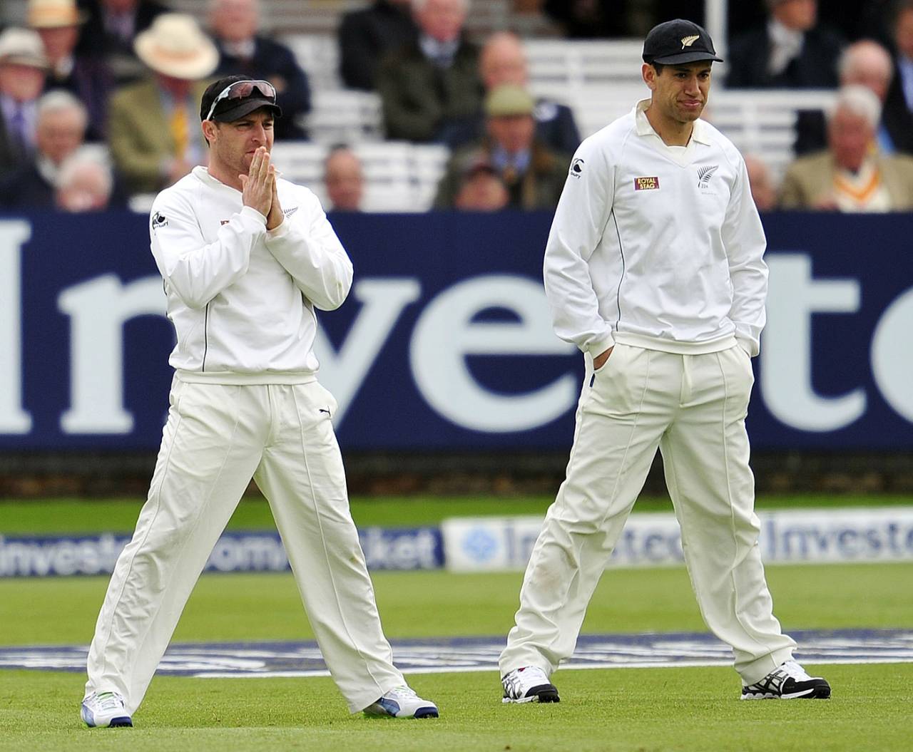 Brendon McCullum and Ross Taylor patrol the slips, England v New Zealand, 1st Test, Lord's, 2nd day, May 17, 2013